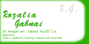 rozalia gabnai business card